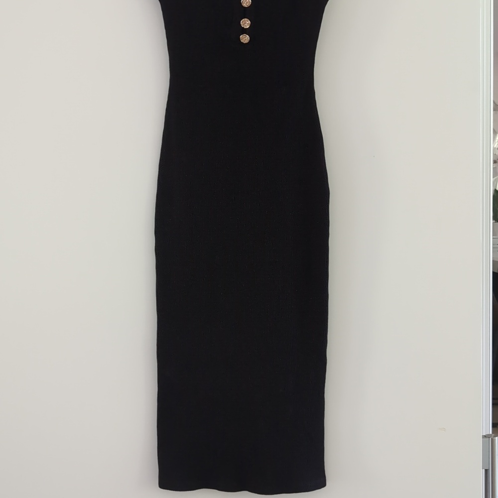 Zara Ribbed Button Front Midi Dress - Picture 7 of 11
